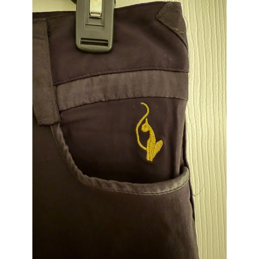 Baby Phat Black Trousers Gold Cat Logo Stretch Straight Leg Pants Junior Size 7 - Picture 2 of 13